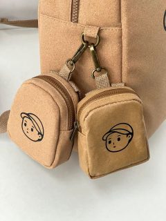 FINERWORD Kraft Paper Cork Mini Backpack Charm